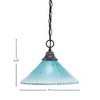 Toltec Lighting Any 1 - Light Pendant in  Dark Granite with 12" Teal Crystal Shade - 2 of 2