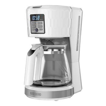 Black and Decker Honeycomb 12 Cup Coffee Maker in White