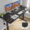 GlasFlength Desk, Standing Desk with Splicing Board, Adjustable Height for Study Room, Game Room, Office, Black, 55"*24"*27.5" - 2 of 4
