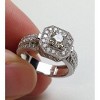 Pompeii3 1ct Vintage Diamond Engagement Ring 14K White Gold Halo Round Cut - image 4 of 4