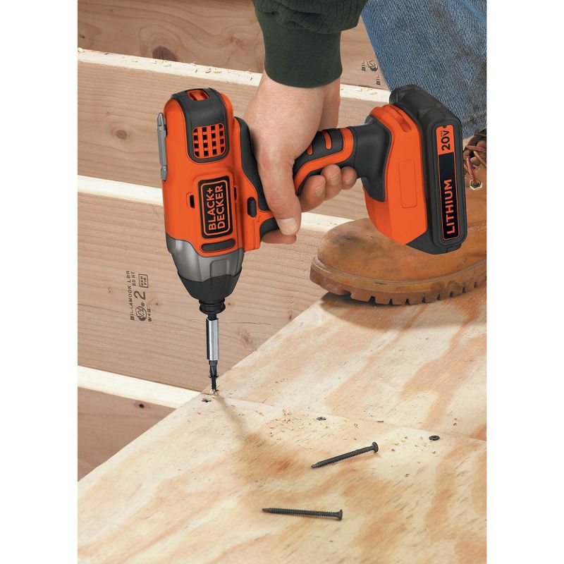 Black & Decker BD2KITCDDI 20V MAX Brushed Lithium-Ion 3/8 in. Cordless Drill Driver / 1/4 in. Impact Driver Combo Kit (1.5 Ah), 4 of 17