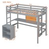 NicBex Twin/Full Size Loft Bed with Desk & Chalkboard,Rustic Full Loft Bed with 2-Drawer Cabinet,Wooden Loft Bed for Kids,Teens - 4 of 4