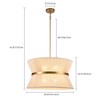 Rennnsan Mossen 23" W 8 -Light Woven Ratten Dimmable Bohemian Drum Shaded Chandelier in White & Black - 3 of 4