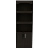 TOAOTBNBO 70.8" Inch High Bookcase with Double Doors, Tall Metal Bookshelf for Magazines Small Apartment Display Book Shelf, Black - 2 of 4