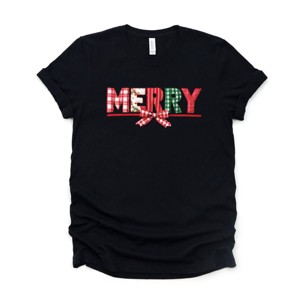 Merry Pattern Quilted Print - Women's Short Sleeve Graphic T-Shirt - 1 of 4