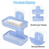 Unique Bargains Bathroom Kitchen No Drilling Double Layer Soap Container with Suction Cup - 4 of 4