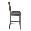 Set of 2 Tuscany Counter Height Dining Chair Washed Gray - CorLiving: Upholstered Square Stools, Footrest, Rubberwood - 4 of 4
