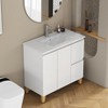 KTMBDW Bathroom Vanity with Ceramic Sink Combo, Freestanding Modern Bathroom Storage Vanity Cabinet with Soft Closing Doors & Drawers, White - 3 of 4