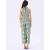 INSPIRE CHIC Women's Sleeveless Tie Halter Neck Belt Slit Wide Leg Boho Jumpsuit - 3 of 4