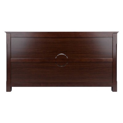Transitional Cappuccino Brown 44" TV Stand with Cabinet Storage