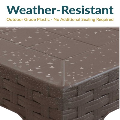 Sunnydaze 18" Brown Polypropylene Patio Side Table