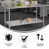 Flash Furniture Reese Commercial Grade 430 Stainless Steel 18 Gauge NSF Certified Kitchen Prep and Work Table with Adjustable Shelf and Backsplash - 3 of 4