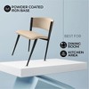 LeisureMod Upholstered Dining Chair in Leather with Black Iron Frame and Legs Aspen Series - 4 of 4