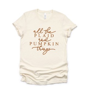 Simply Sage Market Women's All The Plaid and Pumpkin Things Short Sleeve Graphic Tee - 1 of 4