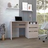 XIYUYEU Home Office Desk Modern Writing Desk with 3 Drawers and Storage Shelf for Office, Study, Light Gray - 2 of 3