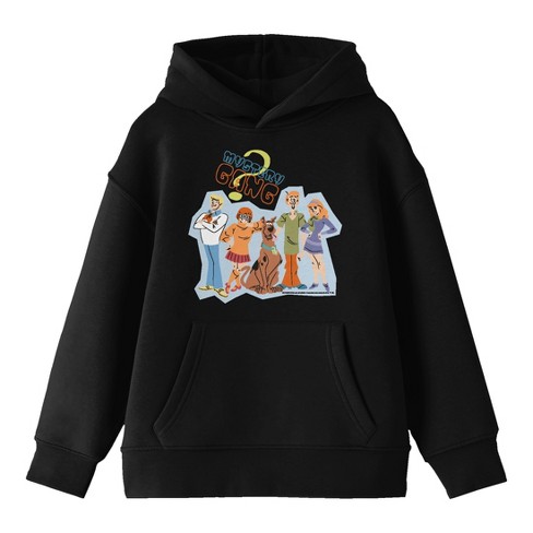 Scooby Doo Mystery Gang Doodle Youth Black Graphic Hoodie Small