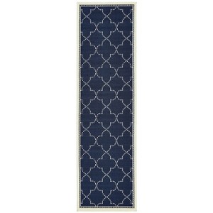 Oriental Weavers Marina 6025P Navy/ Ivory Indoor/Outdoor Area Rug - 2'3" x 7'6" - 1 of 4