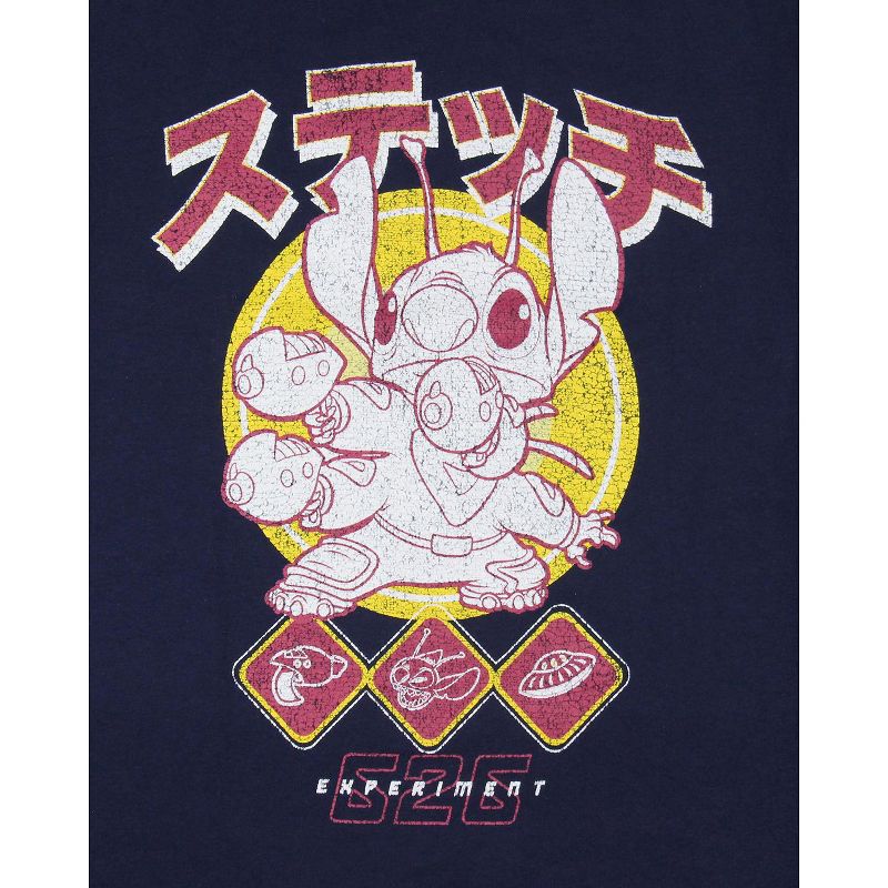 Disney Lilo And Stitch Men's Experiment 626 Kanji Graphic Print T-Shirt, 3 of 6