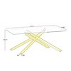 Dolonm 47.2" Rectangular Clear Tempered Glass Coffee Table,Stylish Design with Golden Metal Legs, Coffee Table for Living Room - 3 of 4