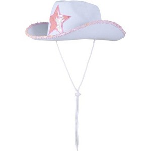 LEMONSODA White with Pink Star Cowboy Hat for Bachelorette Parties - 1 of 4