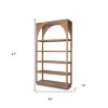 HomeRoots 47" Brown Arched Solid Wood Five Tier Bookcase - 3 of 4