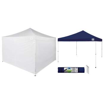 Caravan Canopy M-Series 12 x 12' 2 Straight Leg Sidewall Kit and M-Series Pro 2 12 x 12 Foot Shade Tent with Roller Bag for Recreational Use