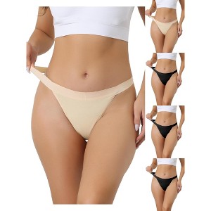 Allegra K Women's Breathable Soft Stretch 4 Layers Medium Waist Thongs Multicolored - 1 of 4