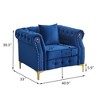 40.9 " Velvet Chesterfield Button-Tufted Chair for Living Room - 2 of 4