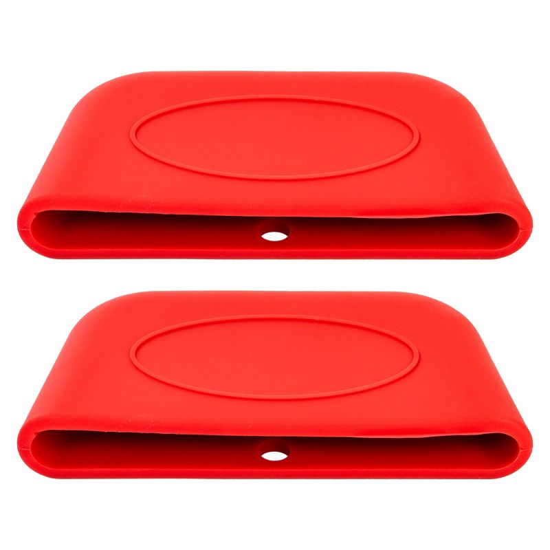 Lexi Home 2-Pack Silicone Pot Handle Holder Set in Red, 1 of 4