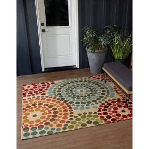 Unique Loom    Outdoor Modern Spark Area Rug - 1 of 4