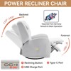 34"W Swivel Rocker Recliner Chair Accent Chair with Lumbar and Neck Support Pillow, USB and Type-C Ports, Blue/Beige/Grey-ModernLuxe - 4 of 4