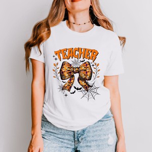 Simply Sage Market Coquette Halloween Teacher Short Sleeve Tee - 1 of 4