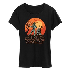 Women's - Star Wars - C3PO & R2D2 Halloween Scene Short Sleeve Graphic T-Shirt - 1 of 4
