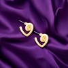 Slickblue Women's Fashion Earrings, Twisted Open Heart Studs, Everyday Style, Romantic Look, Gold Finish, 1" - 3 of 3