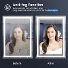Anti-Fog Bathroom Mirror with LED Lighting, 28x36 Inch Dimmable Wall Mirror with 3 Color Modes - 4 of 4