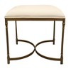 Moti Honeyville Stool with Ivory Fabric Cushion Top and Antique Brass Base - 3 of 4