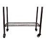 Storied Home Metal Planter Tub on Stand with Rolling Wheels, Galvanized Silver and Black - 4 of 4