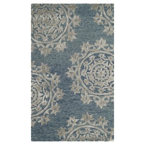 Blue Floral Tufted Accent Rug 3