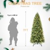 7FT Artificial Christmas Tree with 400 Warm White LED Lights, PVC+PE Branches, Hinged Easy Setup, Sturdy Metal Stand, Lush Holiday Décor for Party - 3 of 4