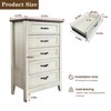 Garvee 5 Drawer Dresser, Farmhouse Tall Dresser for Closet, Rustic Chest of Drawer with Wide Metal Handles, Wood Dressers Organizer for Bedroom - 2 of 4