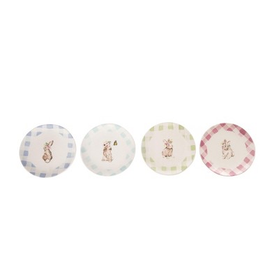 Transpac Ceramic Spring Floral Tidbit Dish Set of 4 Easter Home Decorations