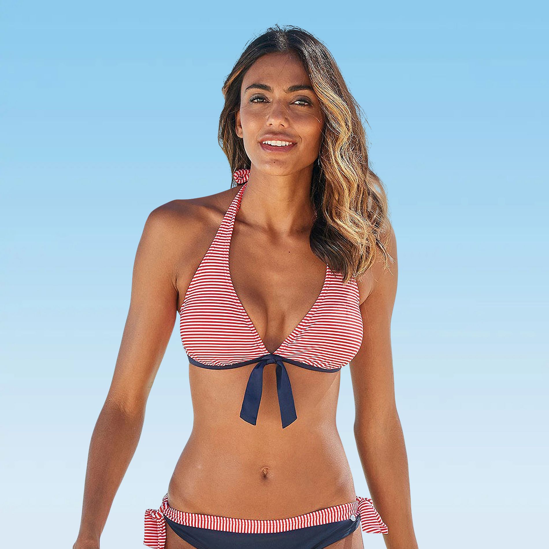 Women's Halter Neck Bikini Swimsuit Top Bra Sizing - LASCANA