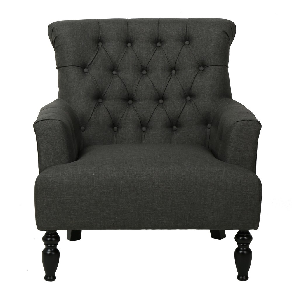 Photos - Chair Bernstein Fabric Club  Dark Gray - Christopher Knight Home