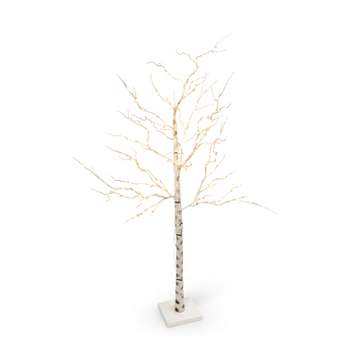 Everlasting Glow 82.67-Inch Tall Electric Lighted Birch Tree with 250 Warm White LED Lights
