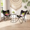 Bastia Side Table Black 24"H – Mirror Glass Round Tabletop With Powder Coated Steel Frame By Zuo Modern - 2 of 4