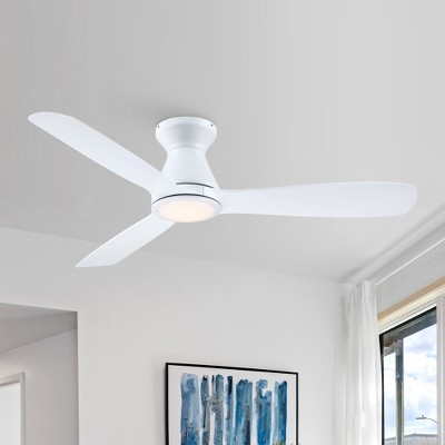 52" White Brushed Acrylic LED Ceiling Fan with Remote