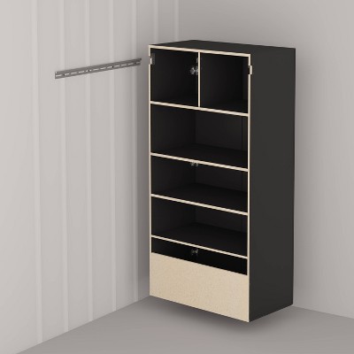 Prepac Black Large Adjustable Shelving Storage Cabinet