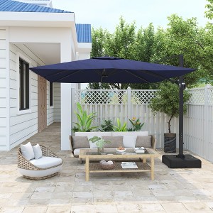 TiramisuBest 11FT Square Cantilever Patio Umbrella, Navy Blue, Without Base - 1 of 4