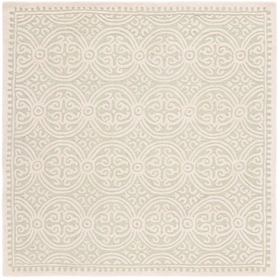 Hand-Tufted Ivory Wool 6' Square Area Rug