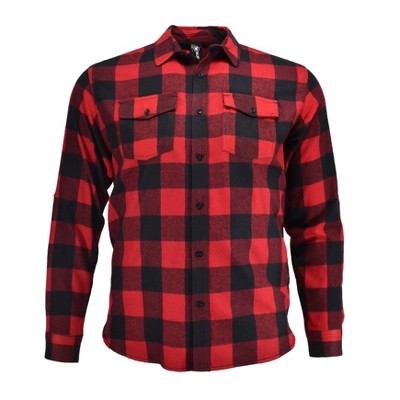 Image of Burnside Men's Modern Fit Buffalo Plaid Flannel Shirt | Red Medium